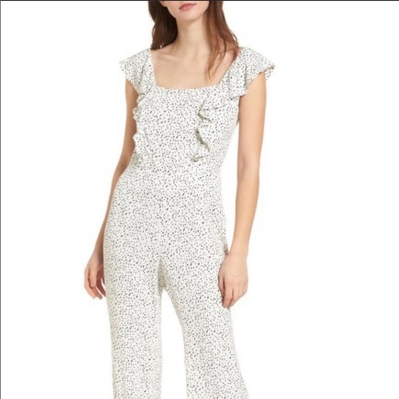 Leith Pants - Leith white with black polka dot jumpsuit